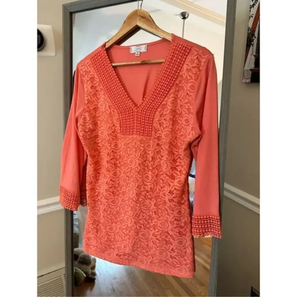 Shannon Ford V Neck Top Medium Peach